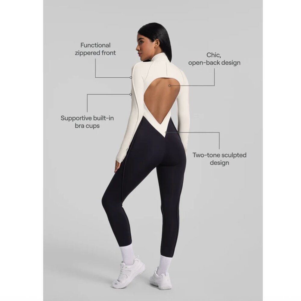 NWT BetterMe Two-Tone Full-Length Catsuit | Size: S | Black and White